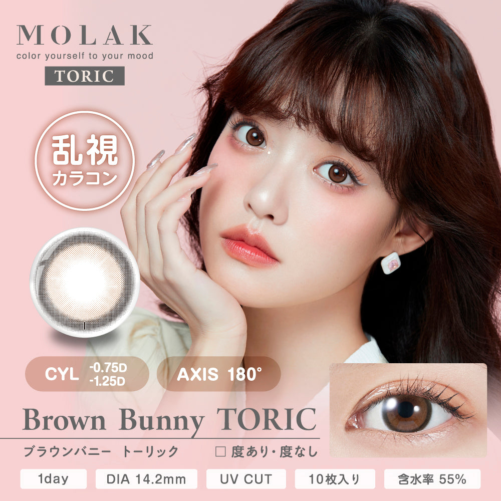 ブラウンバニー 乱視用レンズ [MOLAK] | 1dayカラコン - DIA 14.2mm
