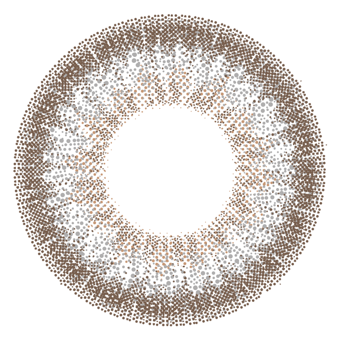 カラーコンタクトレンズ、EYEGENIC パールグレージュ | 1monthのレンズ画像