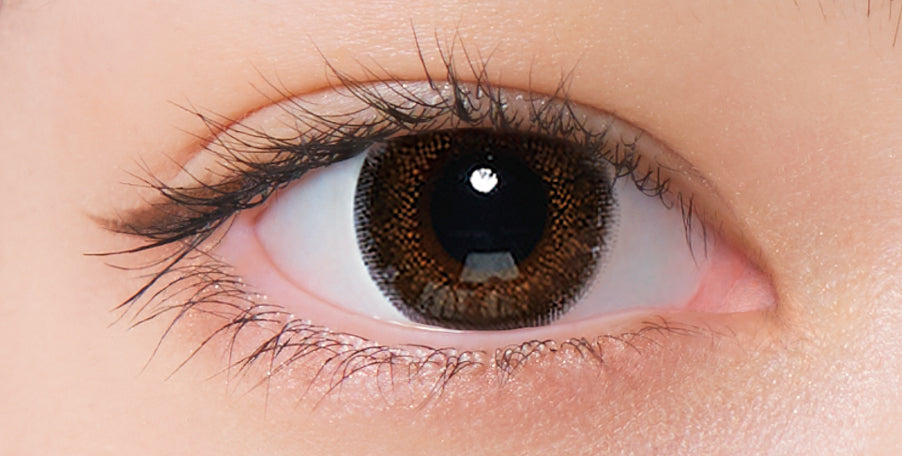 カラーコンタクトレンズ、Neo Sight シエルブラウン | 1dayを装用した状態の目のアップ画像